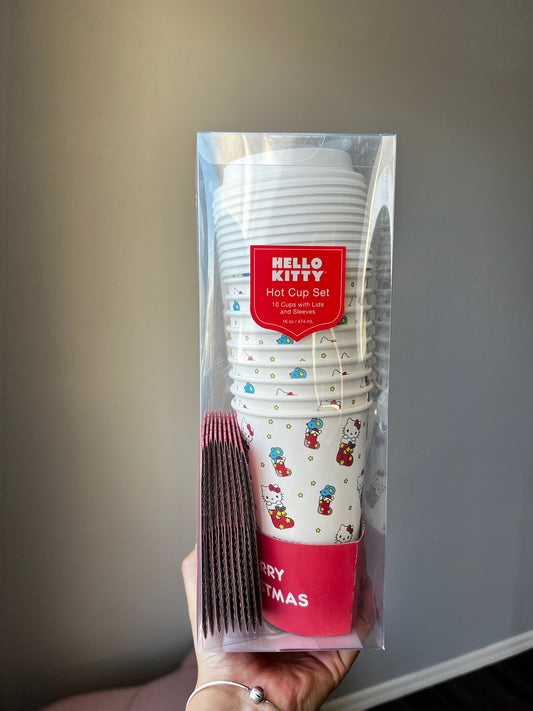 Set De Vaso Para Bebidas Calientes Hello Kitty Bota Navideña ***Preorden***