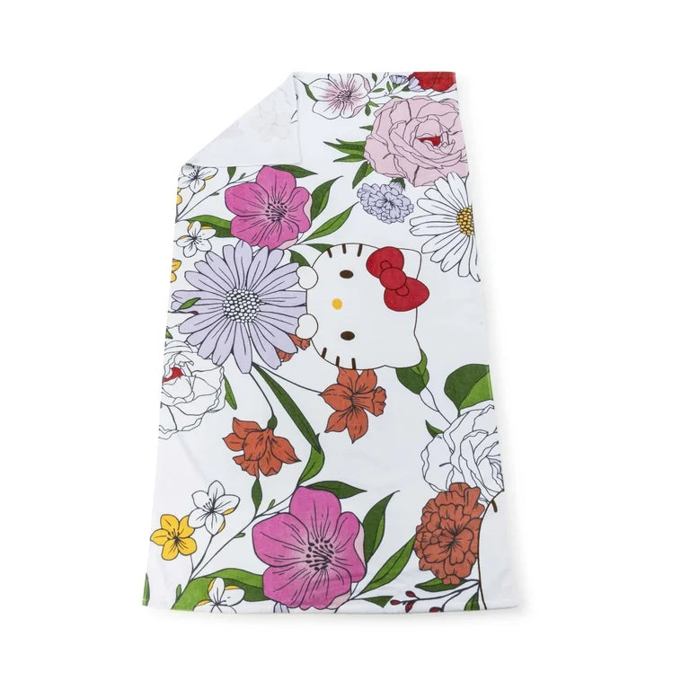 Toalla Oversized De Algodón Floral Hello Kitty ***Preorden***