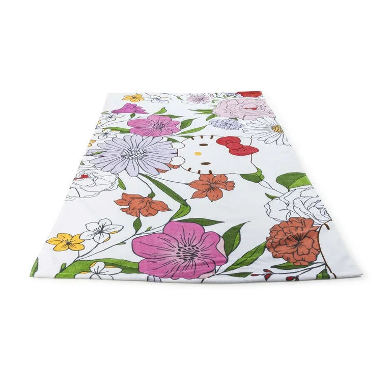 Toalla Oversized De Algodón Floral Hello Kitty ***Preorden***