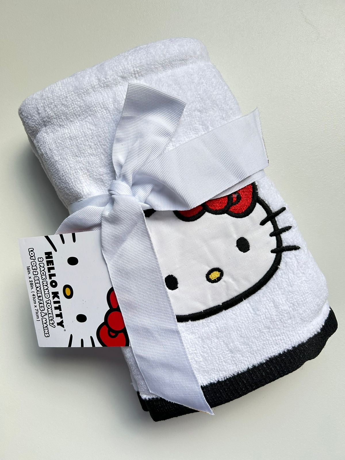 Set de 2 toallas Hello Kitty blancas