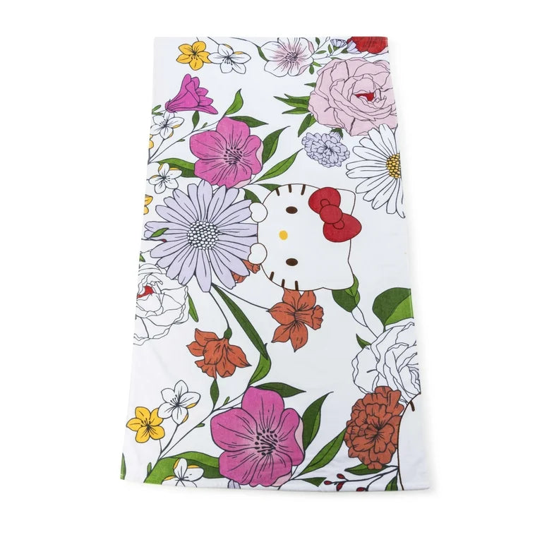 Toalla Oversized De Algodón Floral Hello Kitty ***Preorden***