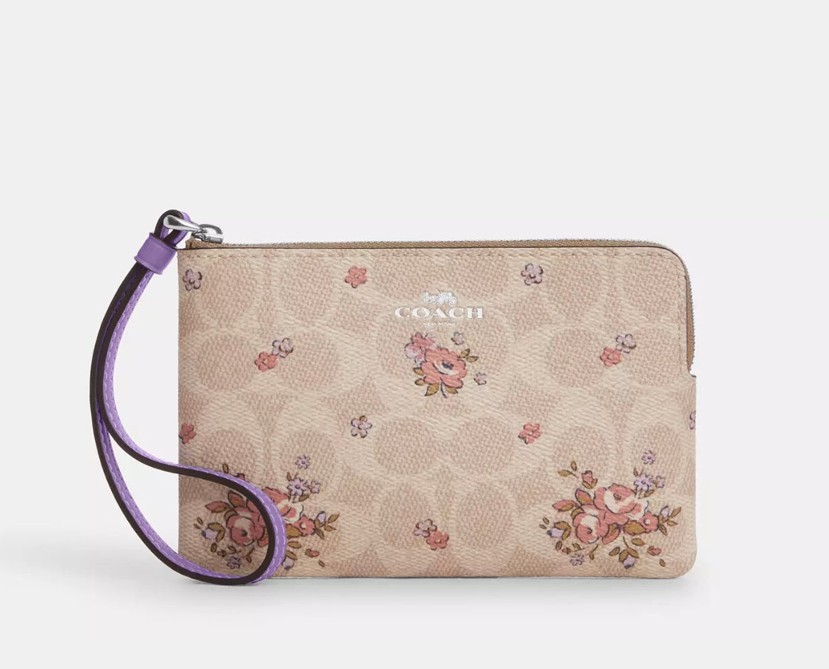 Wristlet Floral Print Coach ***Preorden***