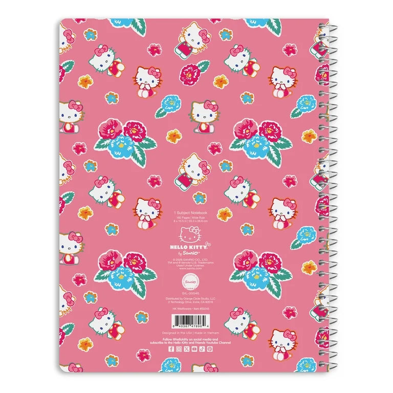 Libreta De Espiral Studio Oh! Hello kitty Rosas ***Preorden***