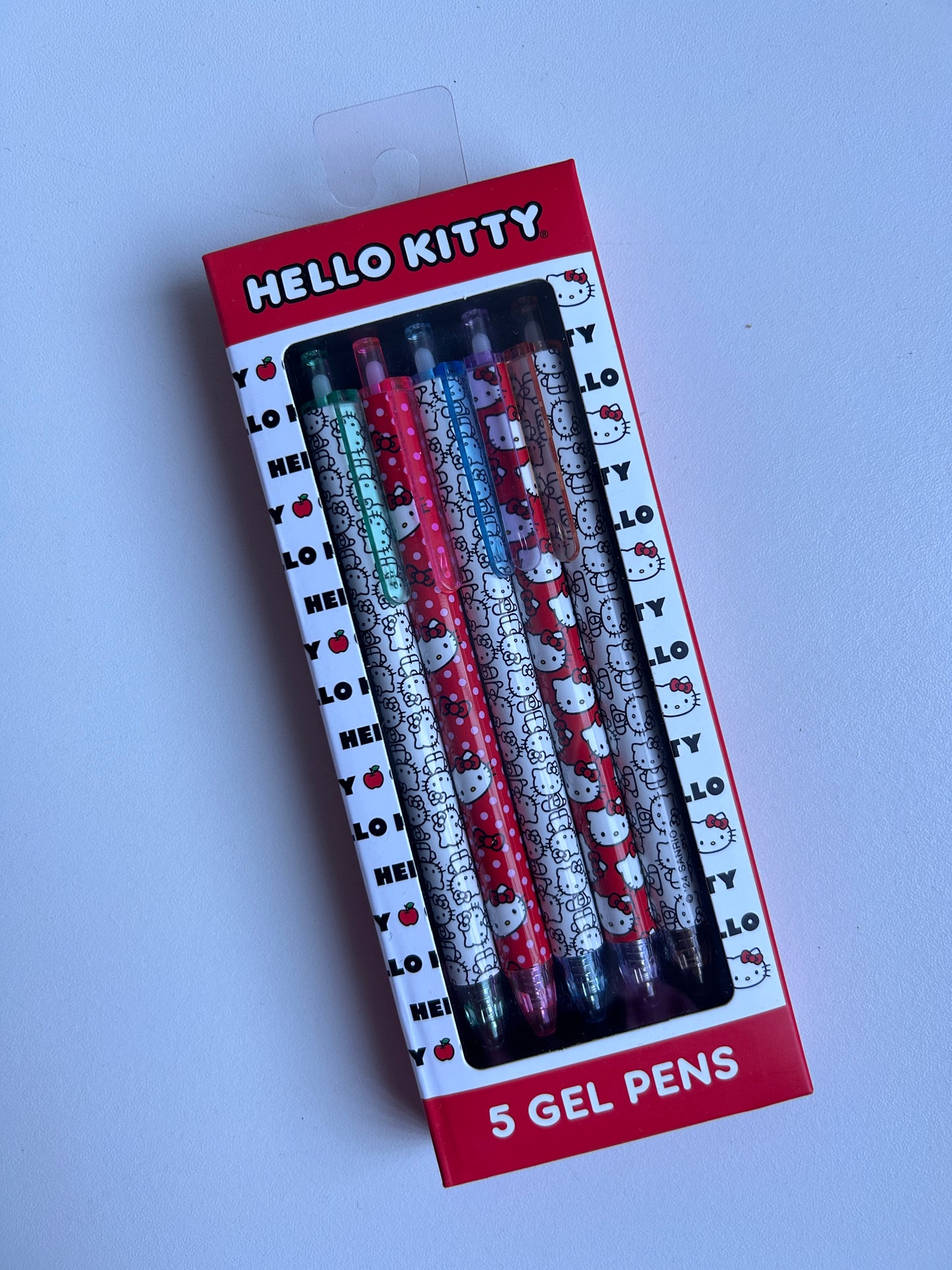 Paquete de 5 plumas Hello Kitty negro y rojo