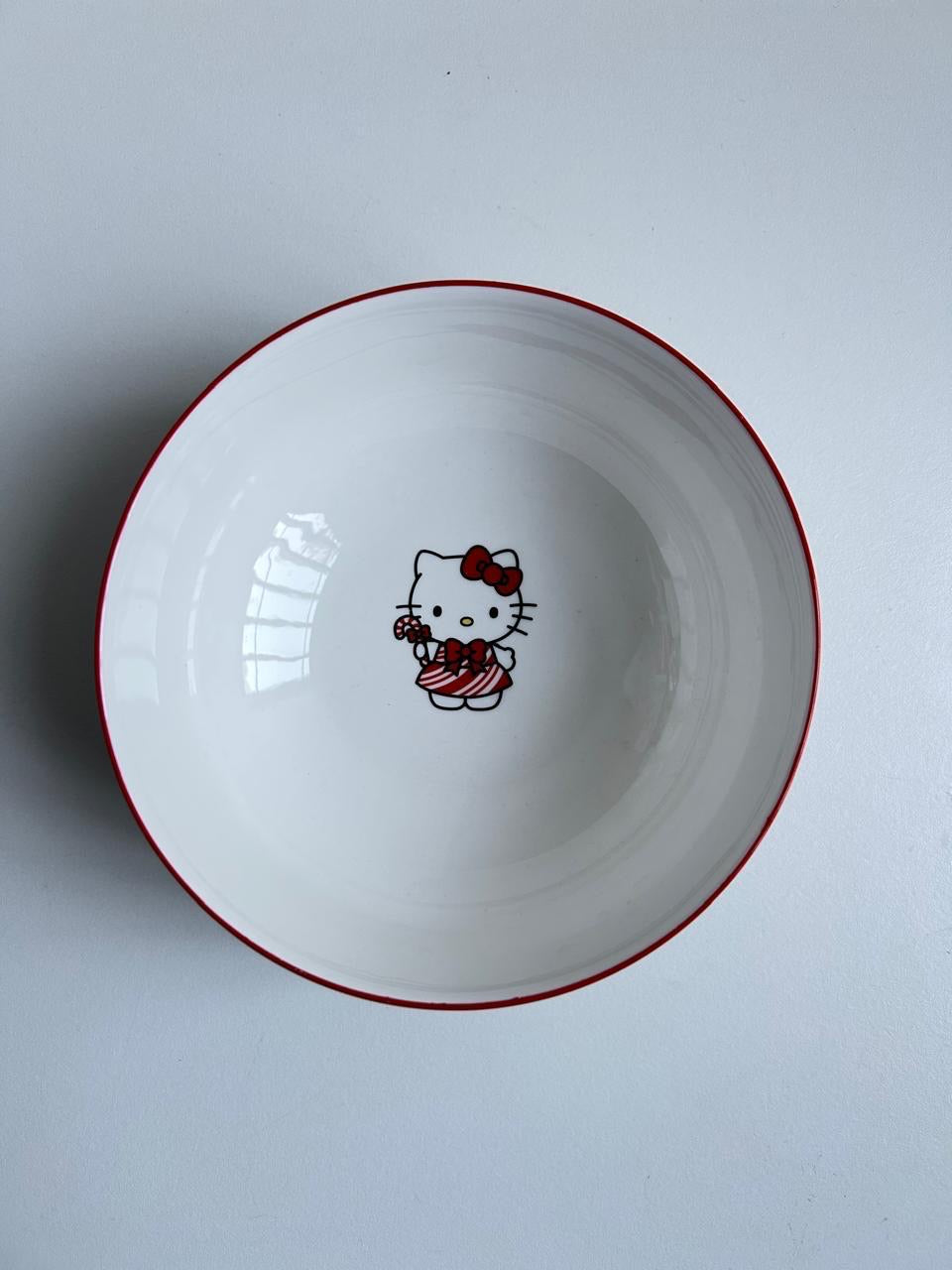 Bowl Hello Kitty Navidad Vestido Rojo