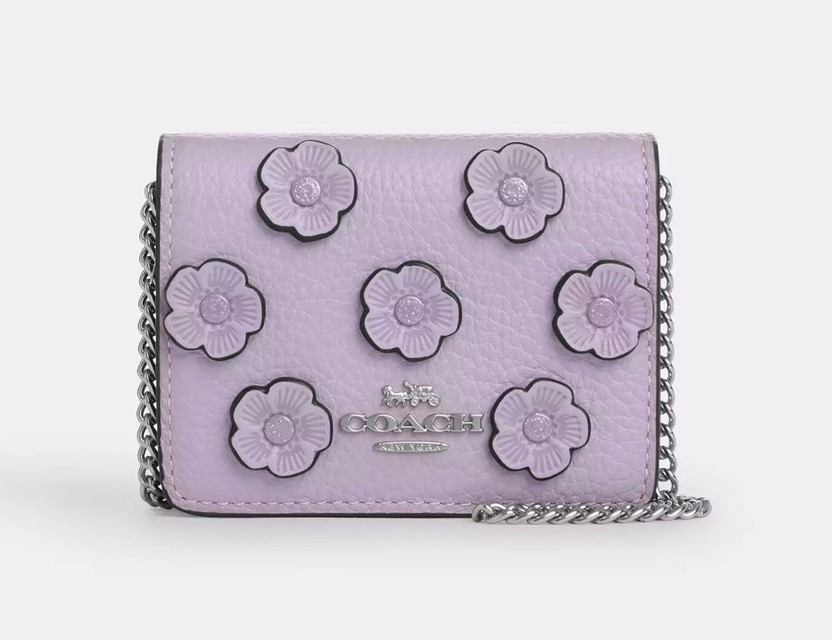 Mini Wallet On A Chain Floral Coach ***Coach***