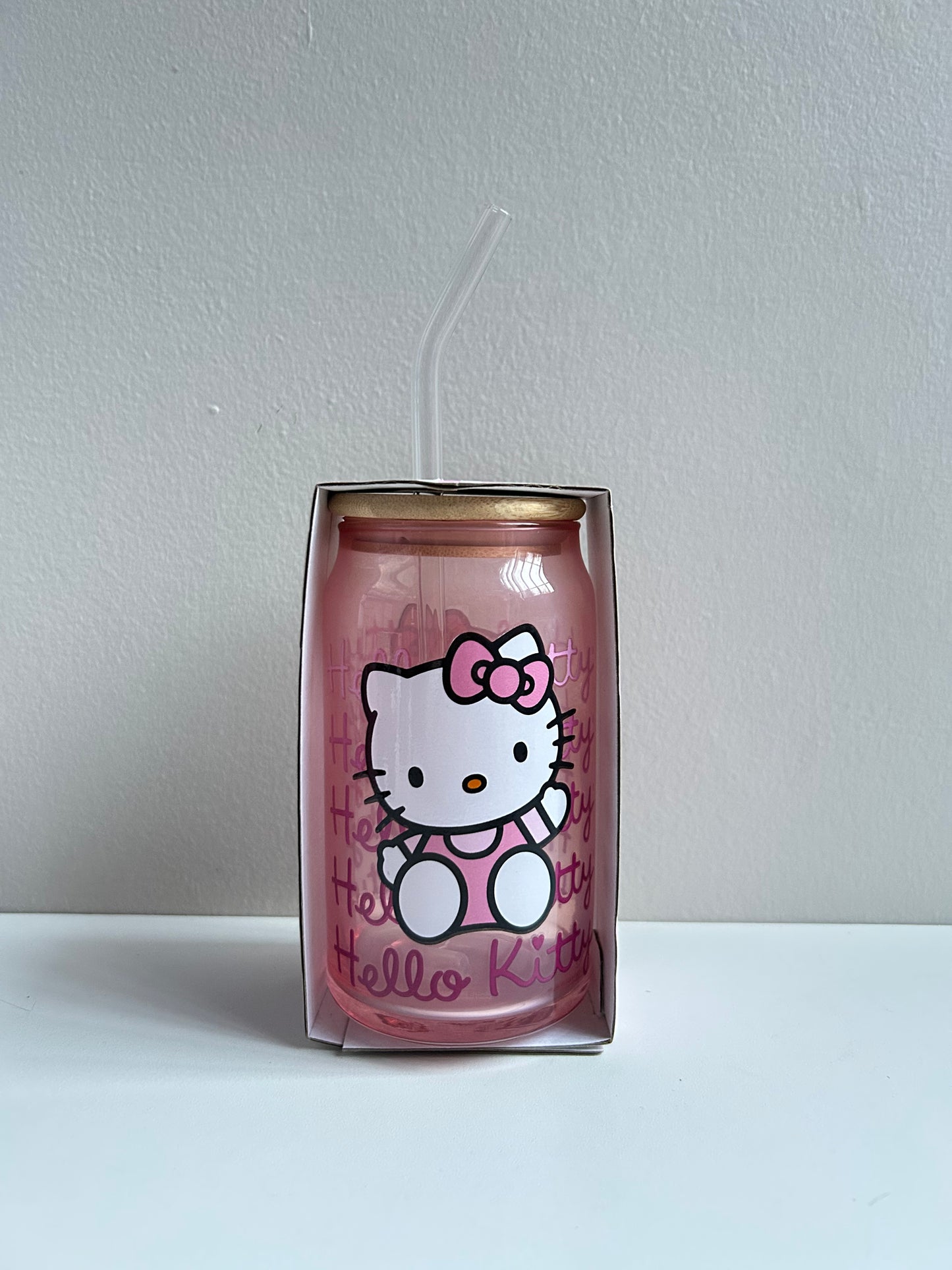 Vaso de Cristal Hello Kitty Pink