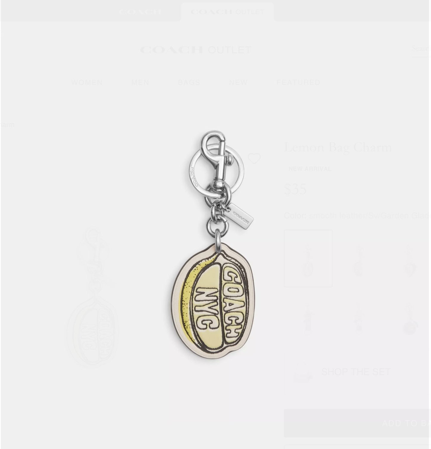Bag Charm Coach ***Preorden***