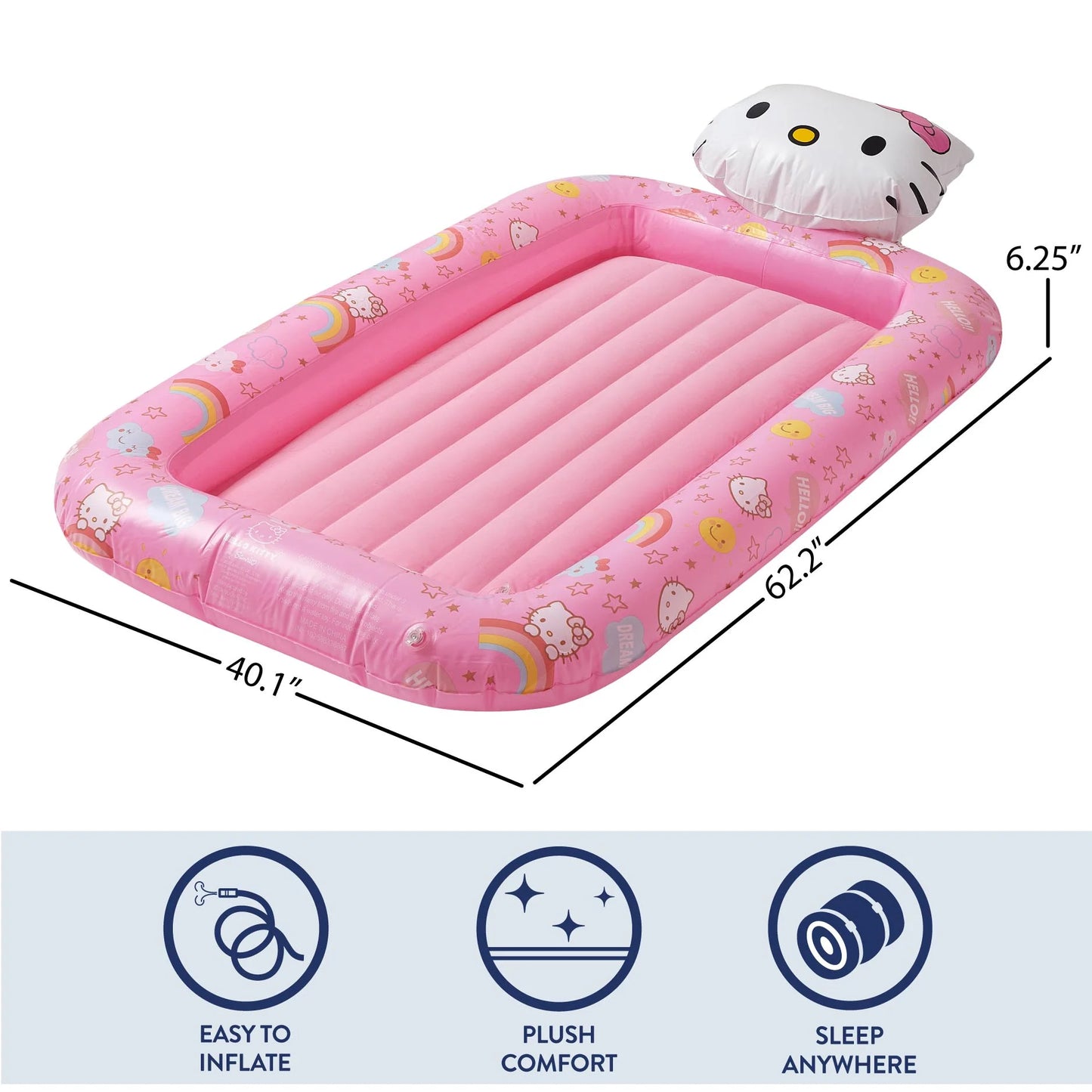 Cama Inflale Hello Kitty Arcoíris ***Preorden***