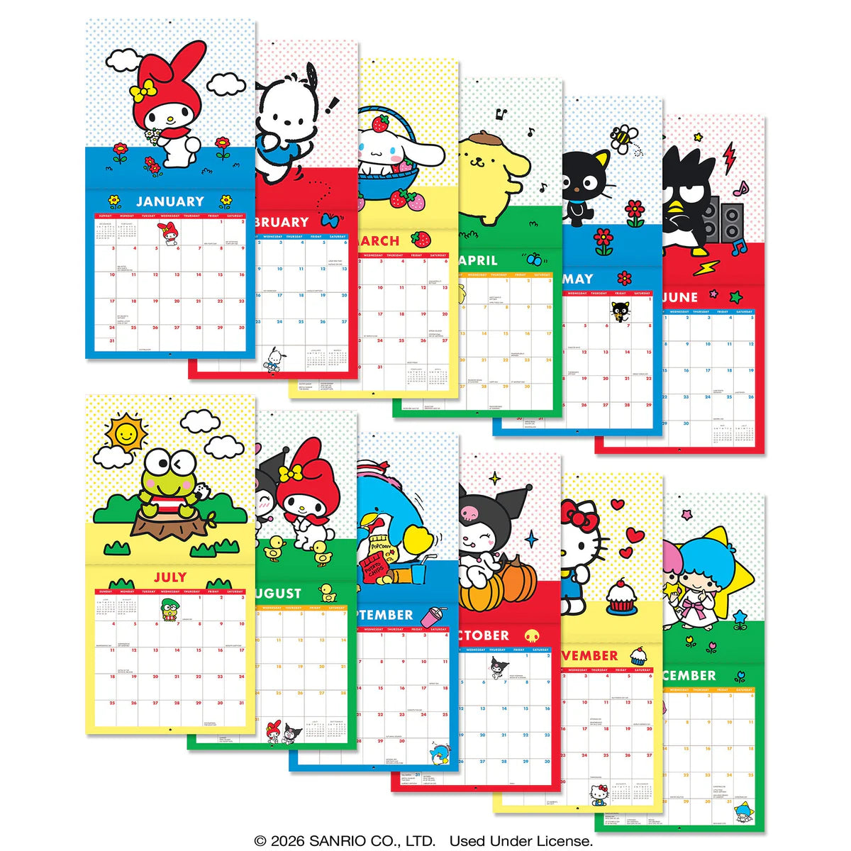 Calendario De Pared Sanrio Retro 2027 ***Preorden***
