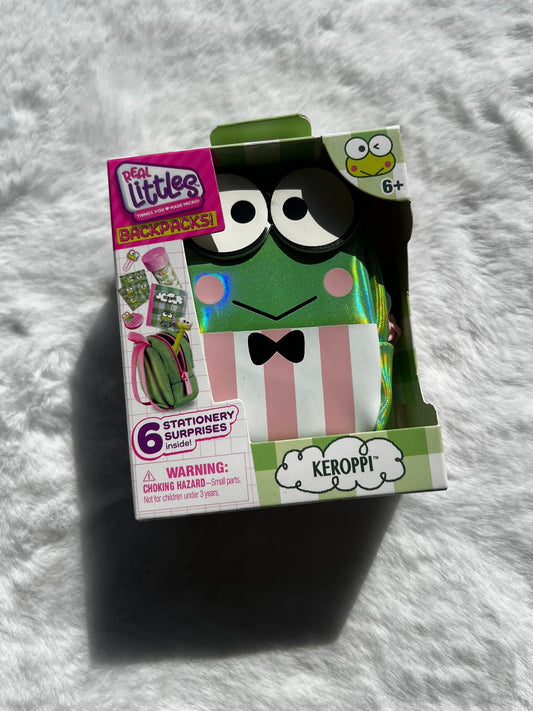 Mini Backpack  Con Accesorios Real Littles Keroppi