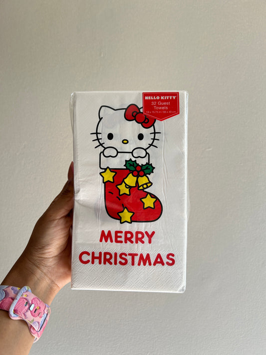 Servilletas Desechables Grandes Hello Kitty Bota Navidad