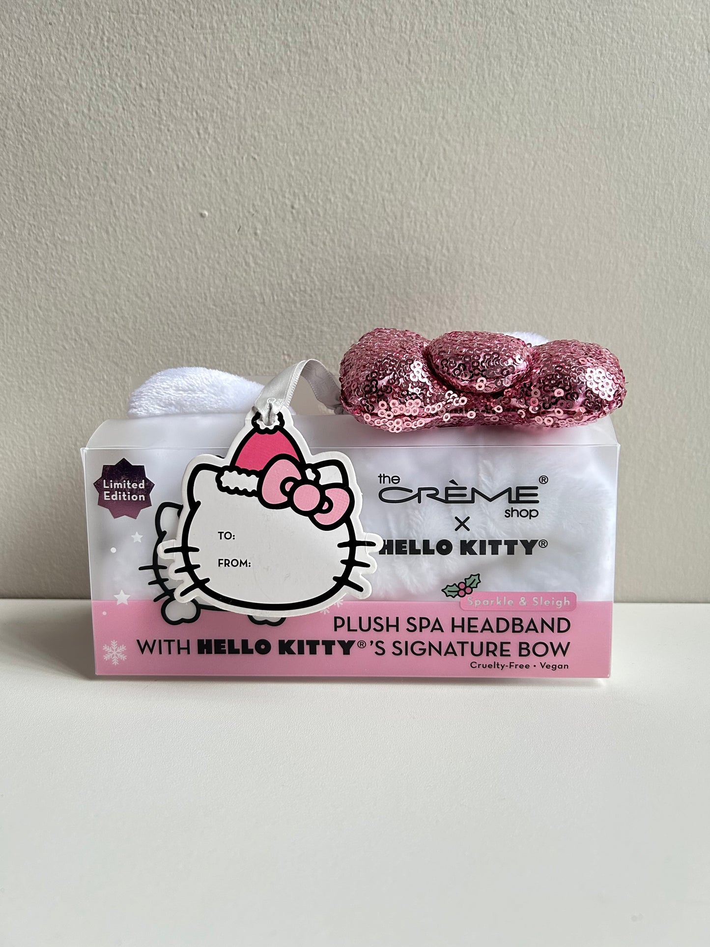 Banda Para Skincare Hello Kitty Moño Lentejuelas