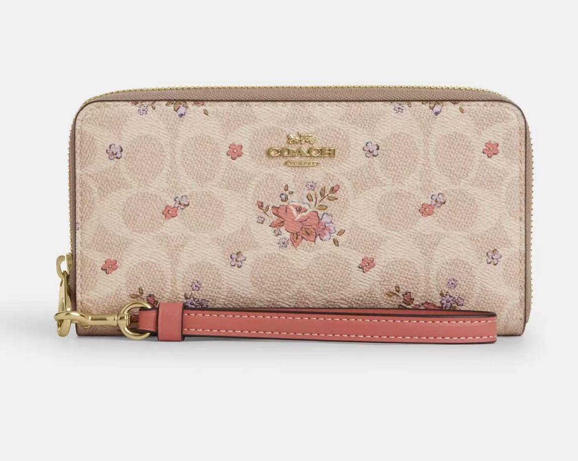 Long Zip Around Wallet Floral Print Coach ***Preorden***