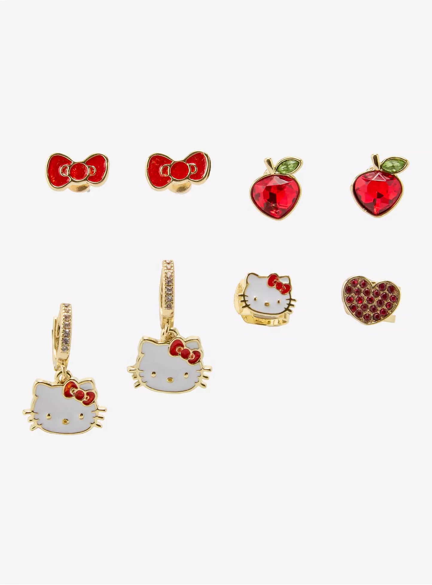 Set de 4 Pares de Aretes Hello Kitty ***Preorden***