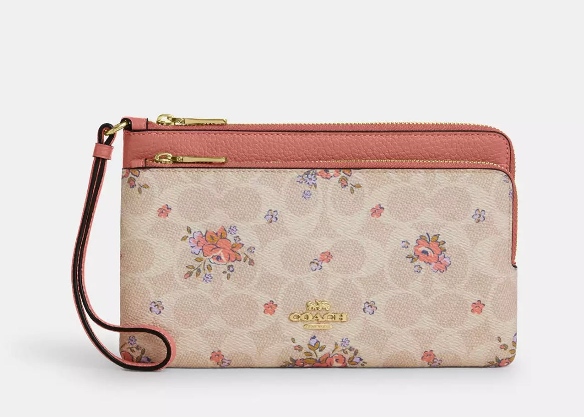 Double Zip Wallet Floral Print ***Preorden***