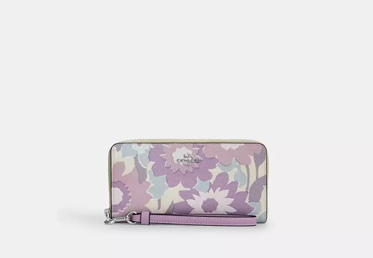 Long Zip Around Wallet Floral Print Lilac ***Preorden***