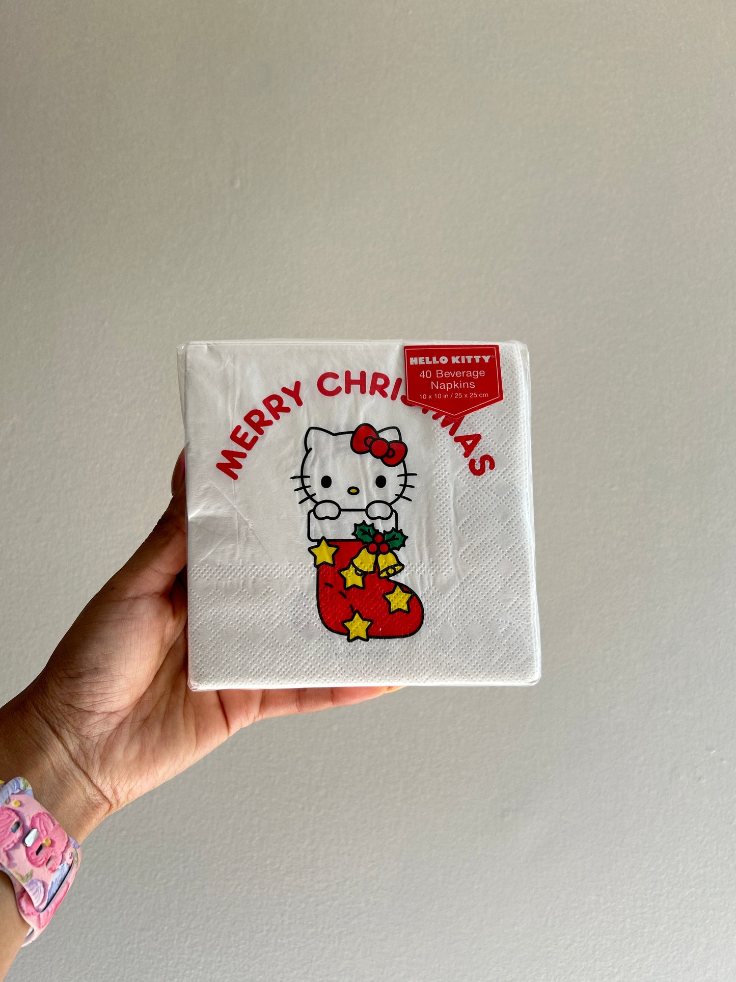 Servilletas Desechables Hello Kitty Bota Navidad