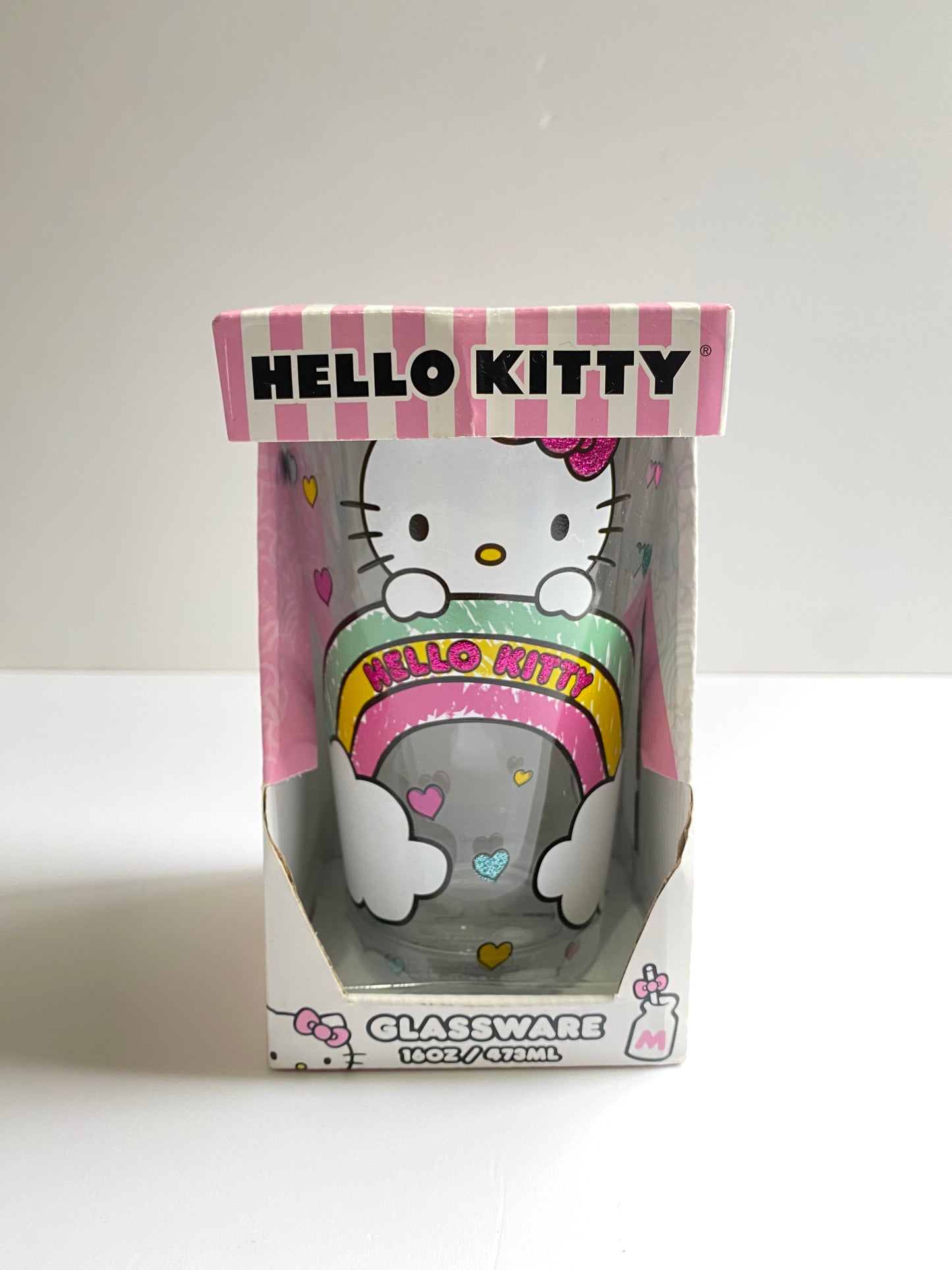 Vaso de Cristal Hello Kitty Arcoiris