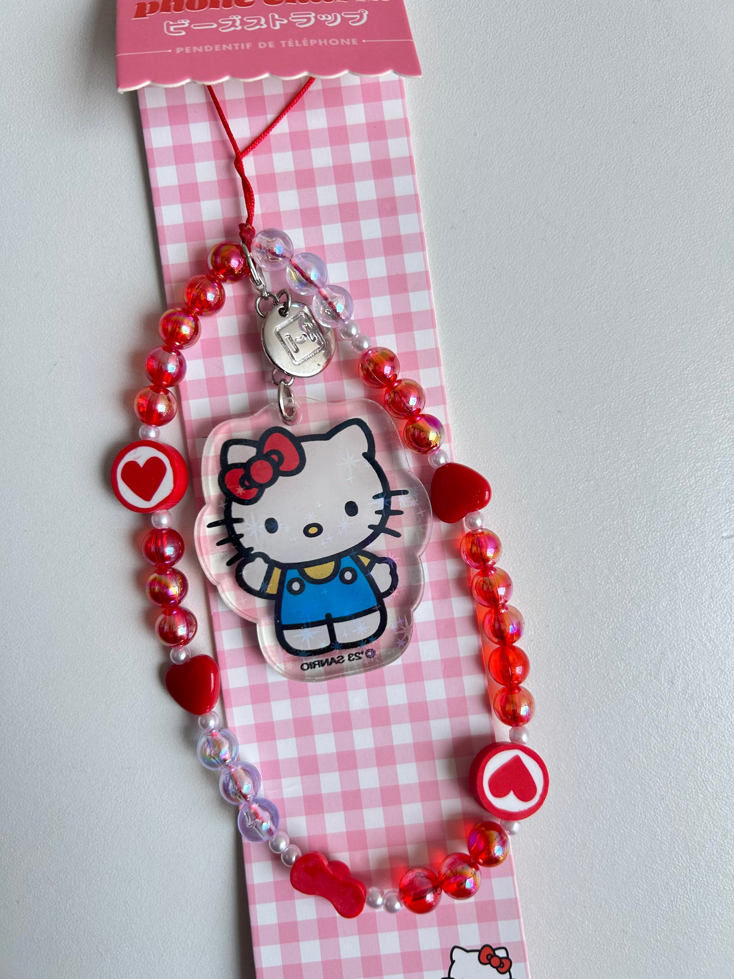 Charm Phone Hello Kitty Rojo Y Blanco