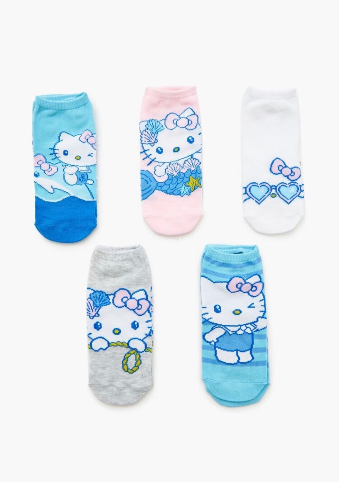 Set de 5 pares de Calcetas Hello Kitty Sirena Forever 21 USA