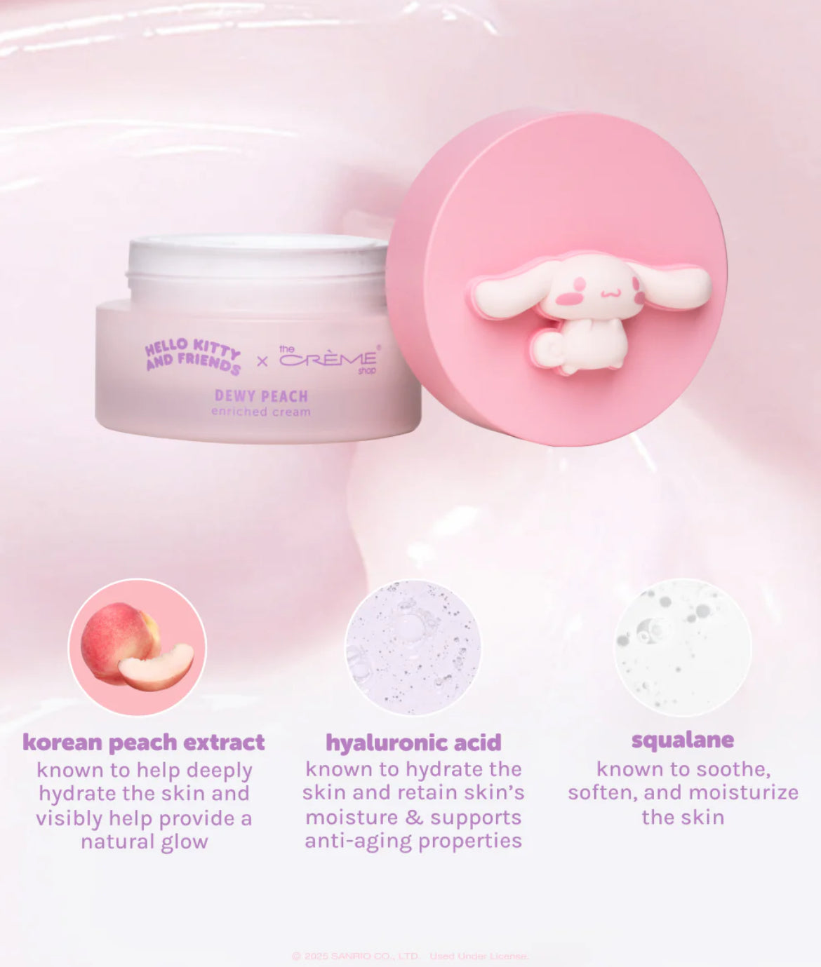 Dewy Peach Enriched Cream Cinnamoroll The Créme Shop ***Preorden***