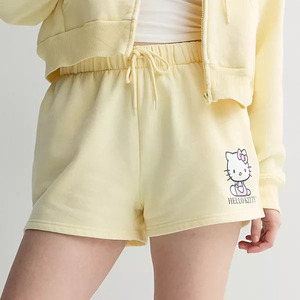 Short Hello Kitty Amarillo Flores