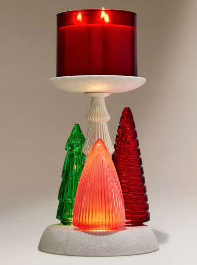 Glass Light-Up Tree Pedestal 3 Wick Bath & Body Works ***Preorden***