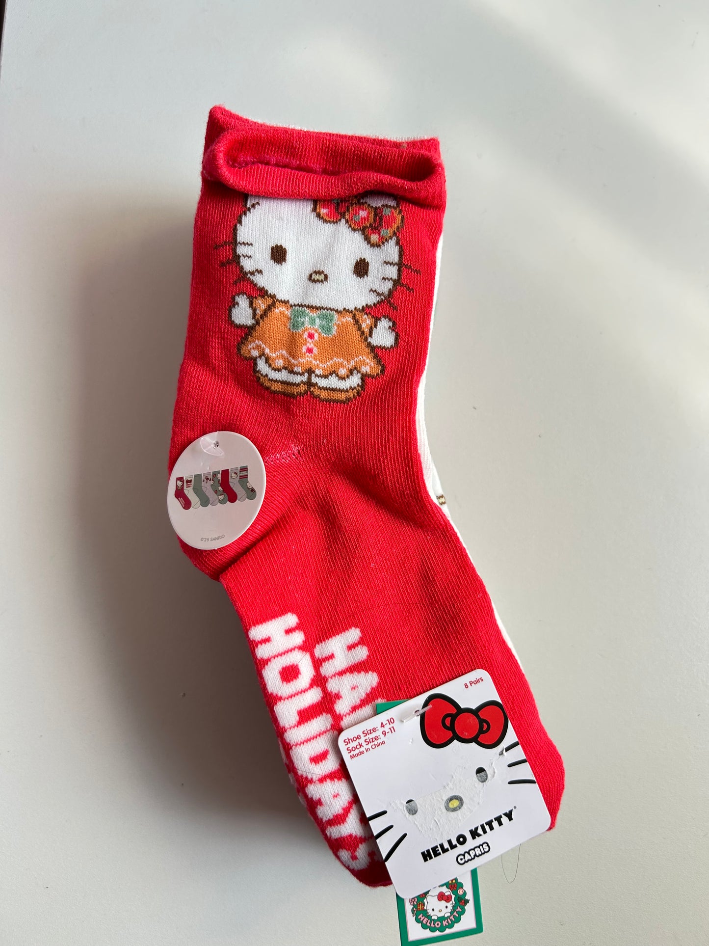 Set de 8 Pares De Calcetas Hello Kitty Navidad
