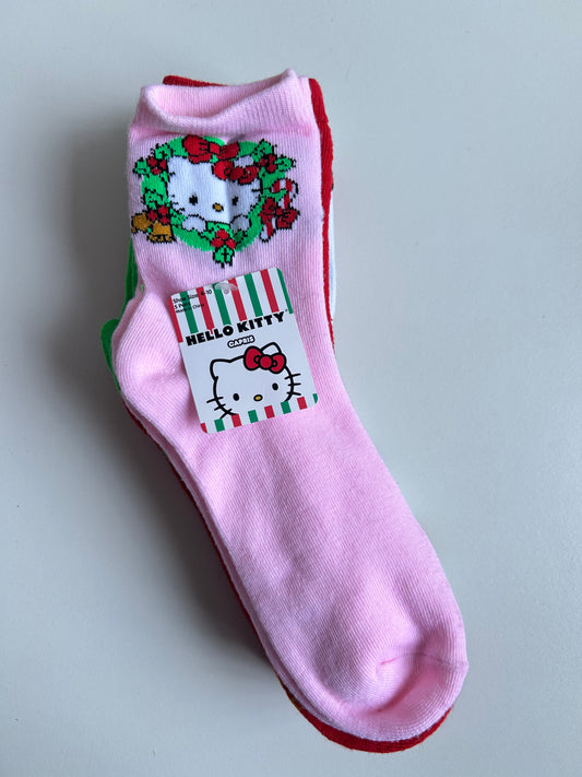 Set de 5 Pares De Calcetas Hello Kitty Navideñas
