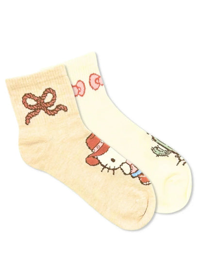 2 Pares De Calcetas Hello Kitty Vaquerita ***Preorden***
