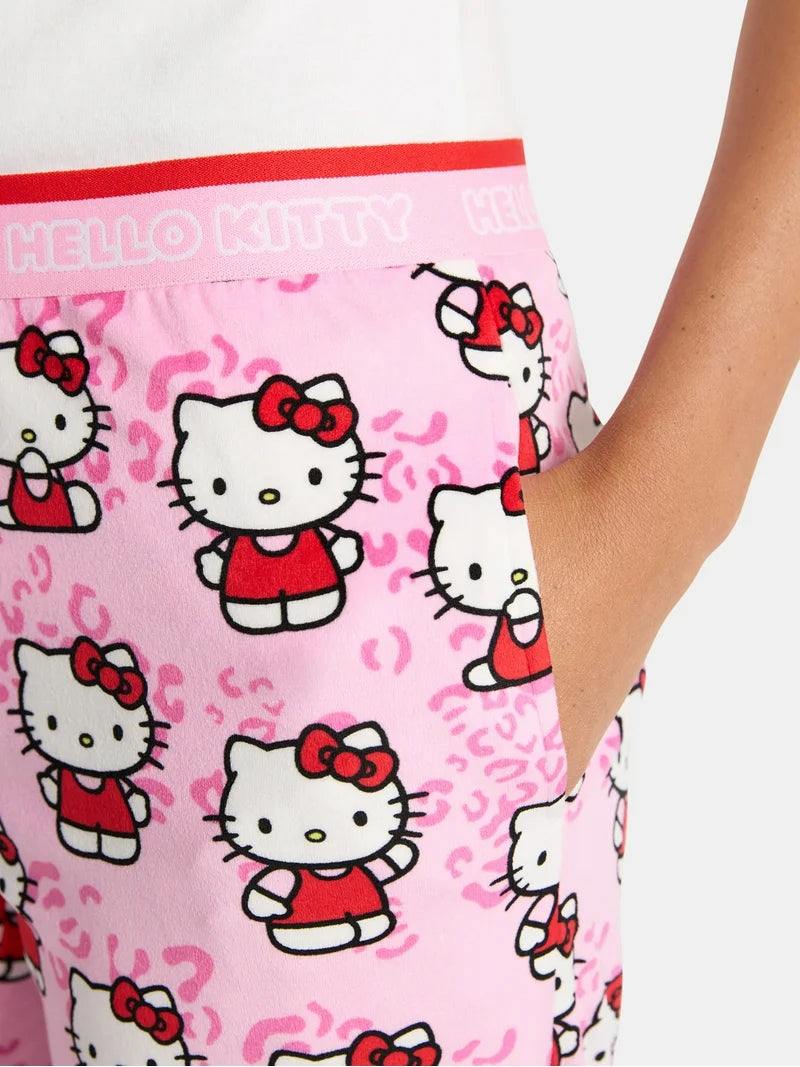Sleep Pants Hello Kitty Animal Print Pink