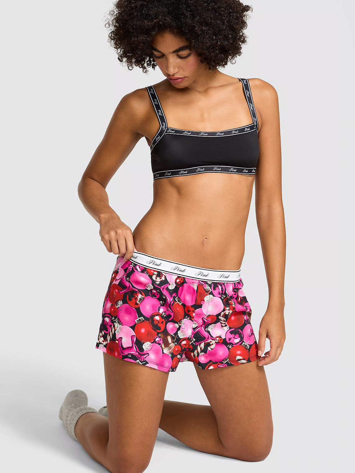 Flannel Boxy Pajama Shorts Pink ***Preorden***