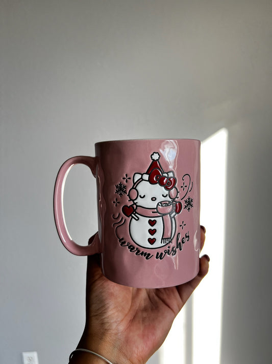 Taza Hello Kitty Snowman Pink