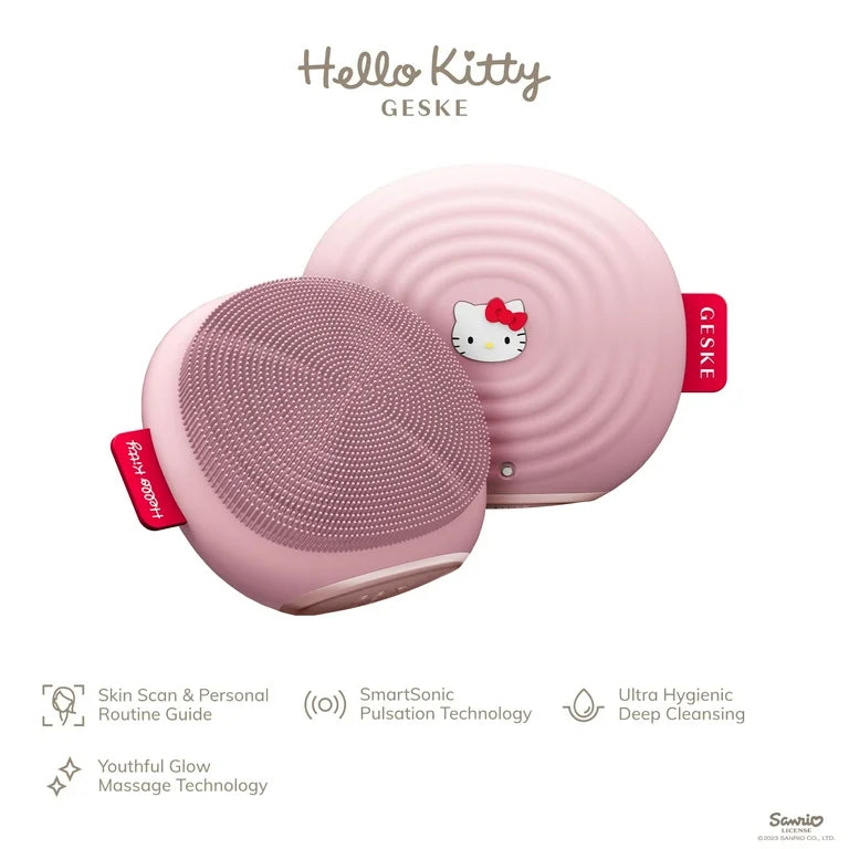 Cepillo Facial Sonico Rosa 4 En 1 Hello Kitty Geske Con SmartApp ***Preorden***