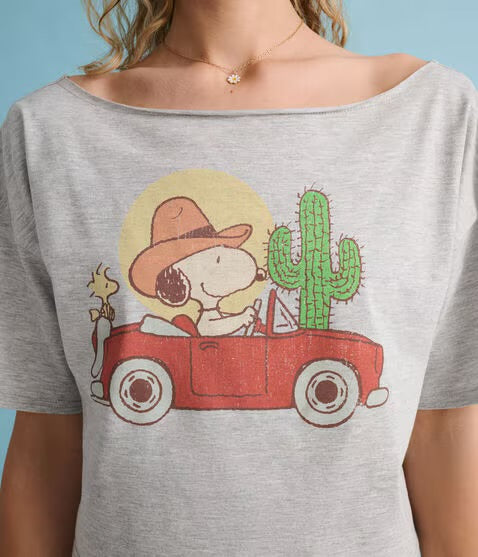 Playera Medios Hombros Snoopy Western Cactus Aeropostal ***Preorden***