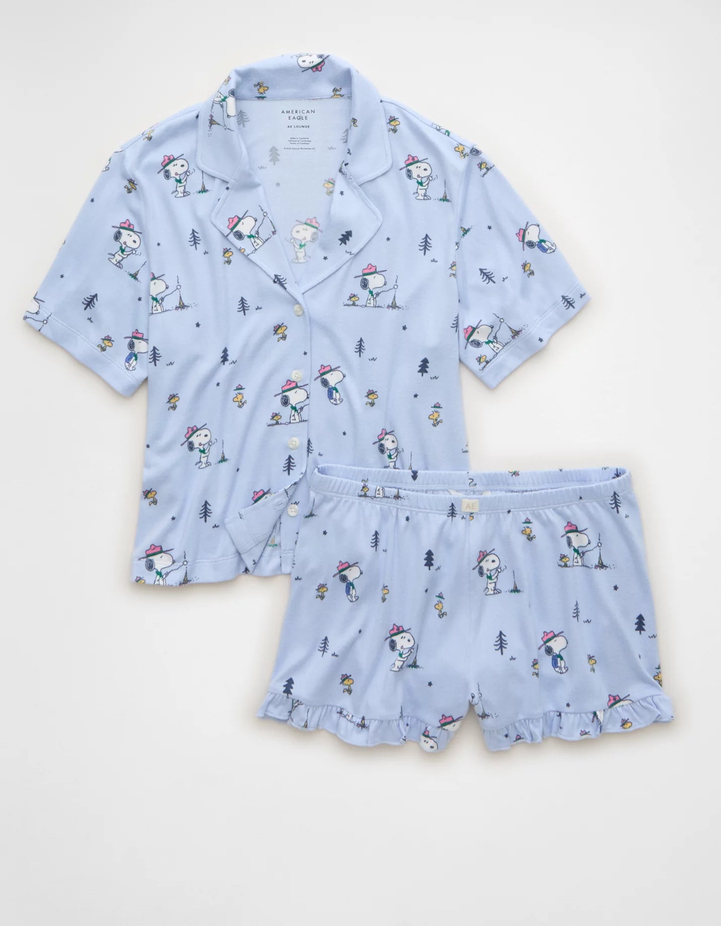Set de Pijama con Short Snoopy Campamento American Eagle ***Preorden***