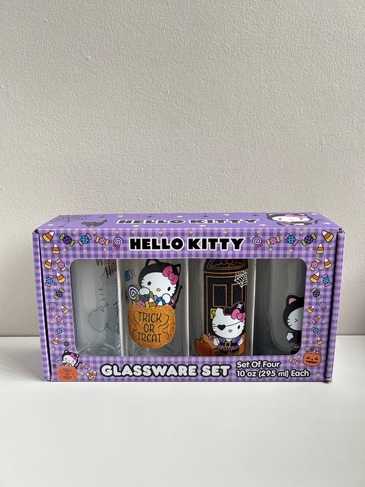Set 4 de Vasos De Cristal Hello Kitty Disfraces