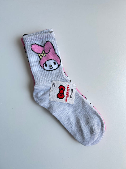 Calcetas Hello Kitty y My Melody 2 pares