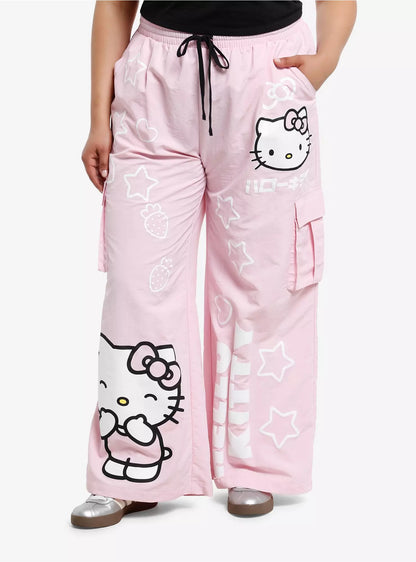 Hello Kitty Pink Nylon Cargo Pants Plus Size ***Preorden***