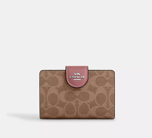 Médium Corner Zip Wallet Coach Dusty Pink ***Preorden***