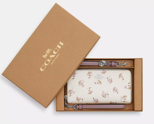 Boxed Long Zip Wallet Floral Print Coach ***Preorden***