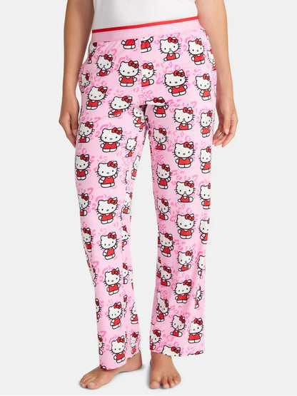 Sleep Pants Hello Kitty Animal Print Pink