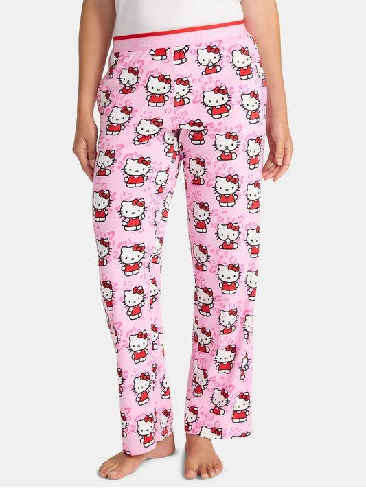 Sleep Pants Hello Kitty Animal Print Pink