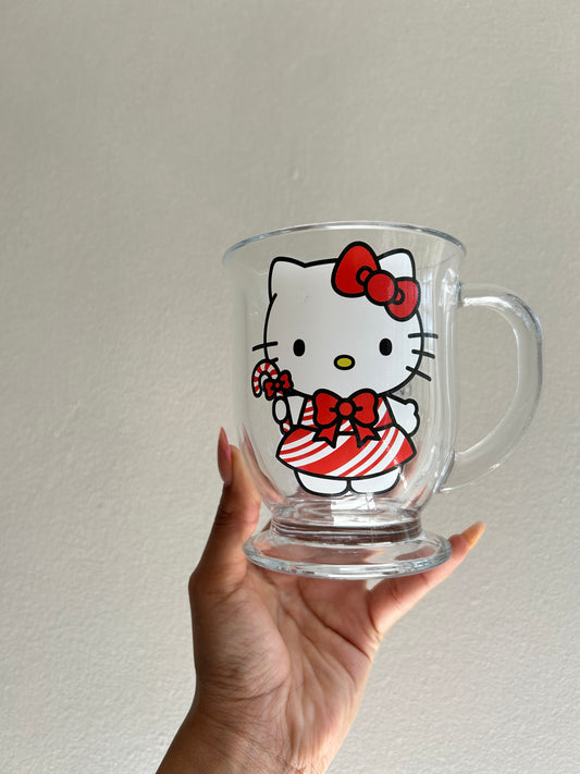 Taza de Cristal Hello Kitty Vestido Rojo