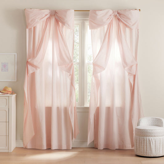 Love ShakeFancy Cortina Oversized Moño Rosa 52” x 96”