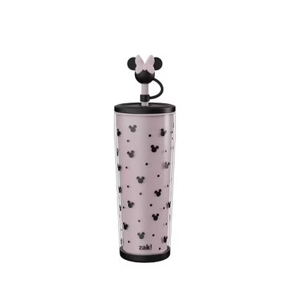 Tumbler de Plástico Con Cubre Popote Minnie Mouse ***Preorden***