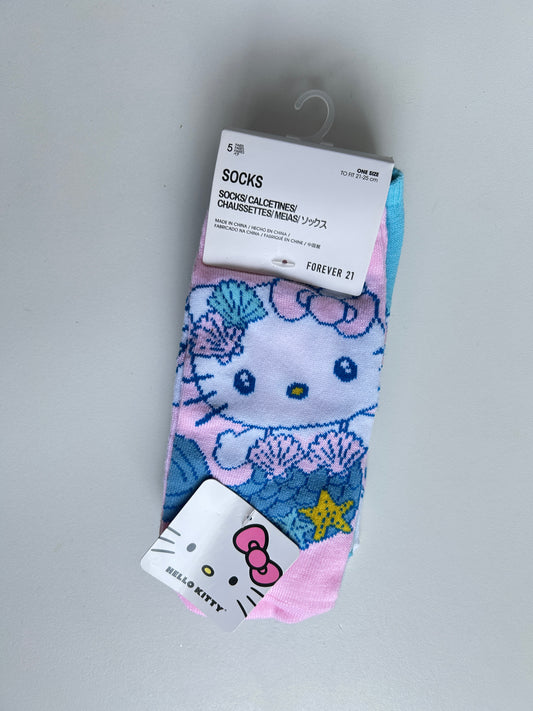 Set de 5 pares de Calcetas Hello Kitty Sirena Forever 21 USA