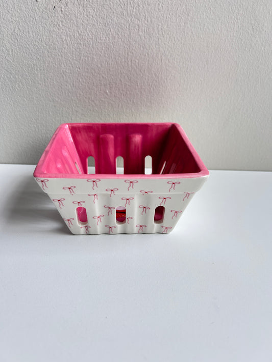 Bowl Para Fruta Moños Rosas