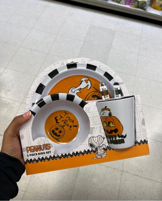 Set de Plato y Vaso Snoopy Halloween ***Preorden***